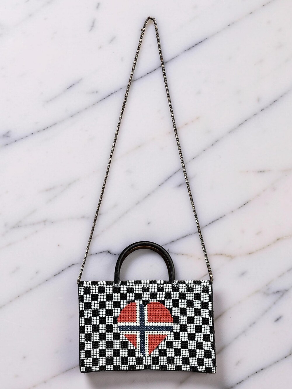 LAILA vintage Heart Checkered Purse. Excellent Condition!